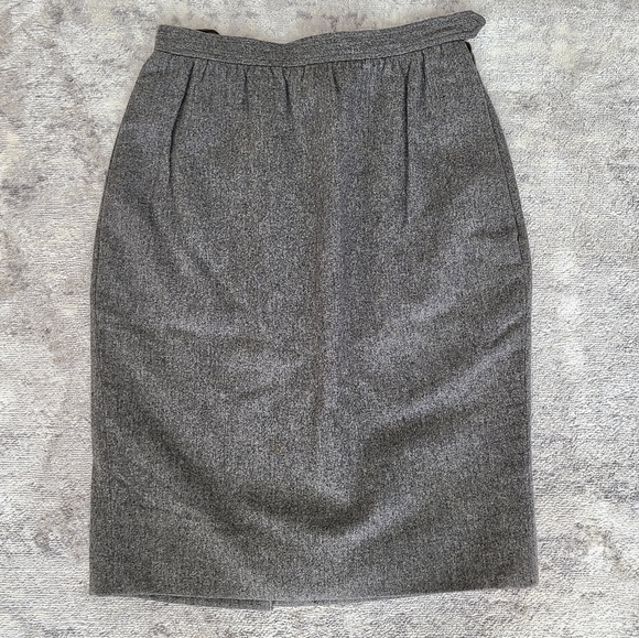 Saint Laurent Vintage Gray Wool Skirt Size 38 - Picture 3 of 9